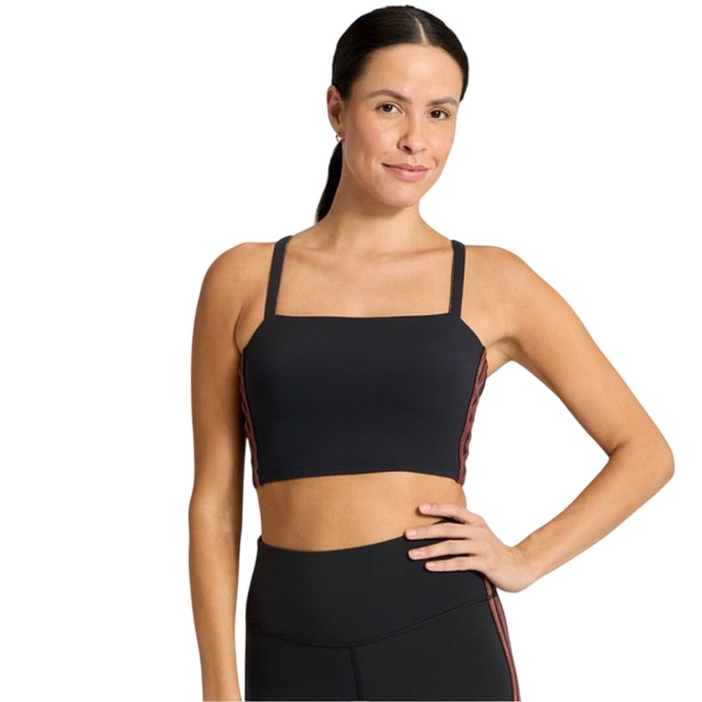 All in Motion Women's Navy Velour Piped Everyday Soft Sports Bra Size M